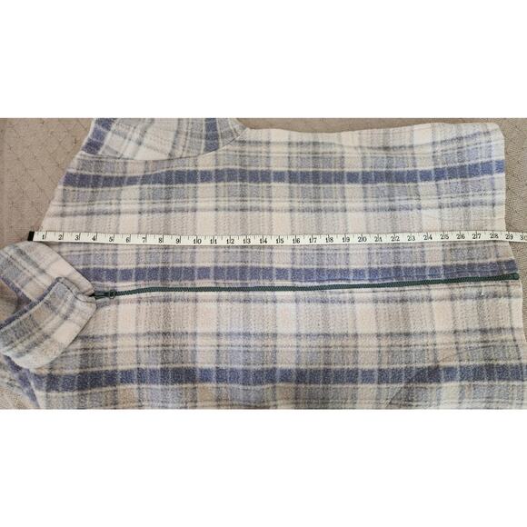 Premier International VTG Blue, Gray and Cream Plaid Fleece Jacket Womens Medium - Picture 6 of 9